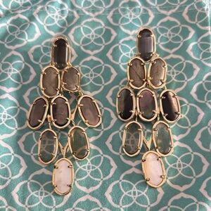 Kendra Scott Embry Gold and Black Chandelier Earrings